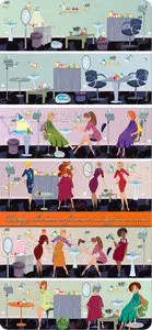 Beauty salon banner furniture and appliances vector