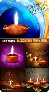Background with candle - Stock Vector