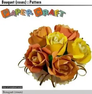 Bouquet Roses - Paper Model