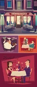 Retro Style Restaurant Vector