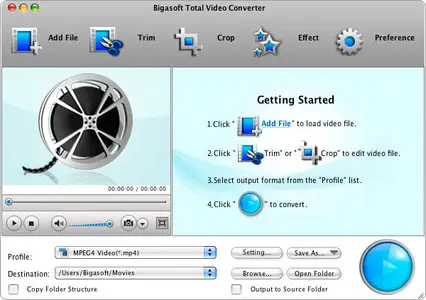 Bigasoft Total Video Converter for Mac v3.6.11.4448