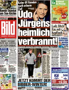 Bild Zeitung vom 27 Dezember 2014