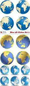 Vectors - Blue 3D Globes Set 2