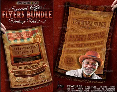 GraphicRiver - Vintage Flyer/Poster Bundle Vol.1-2