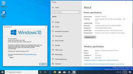 Windows 10 Insider Preview (20H1) Build 18941.1001