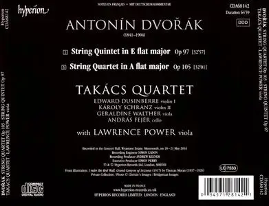 Takács Quartet, Lawrence Power - Dvořák: String Quartet Op.105, String Quintet Op.97 (2017)
