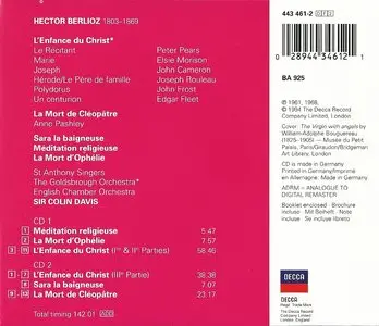 Sir Colin Davis - Hector Berlioz: L'Enfance du Christ, La Mort de Cleopatre, etc (1994) 2CDs