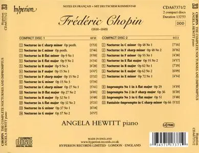 Angela Hewitt - Frederic Chopin: The Complete Nocturnes & Impromptus (2004) 2CDs