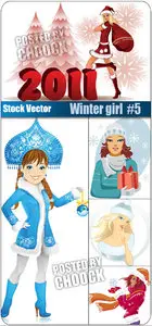 Stock Vector: Winter girl #8