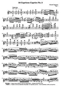 PaganiniN - 24 Caprices for Solo Violin: 03