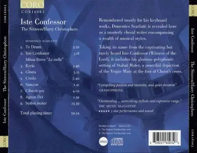 The Sixteen, Harry Christophers - Iste Confessor: The Sacred Music Of Domenico Scarlatti (2001)