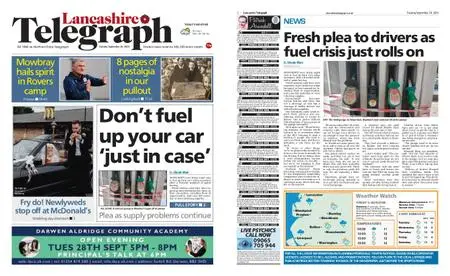 Lancashire Telegraph (Blackburn, Darwen, Hyndburn, Ribble Valley) – September 28, 2021