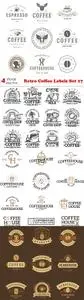 Vectors - Retro Coffee Labels Set 17