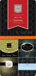 Vintage vector backgrounds set 41