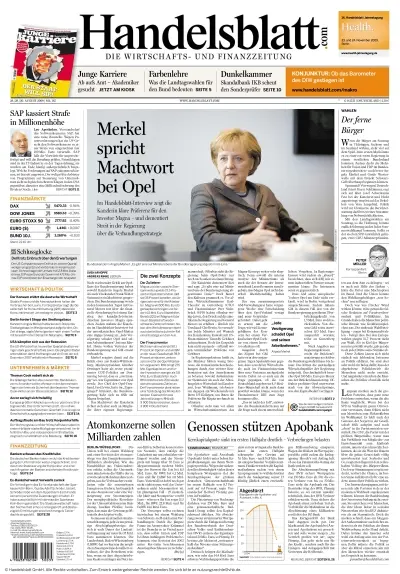 Handelsblatt vom 28.08.2009