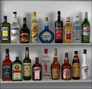 Pro 3d Alcohol Bottles Models