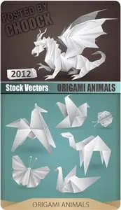 Origami animals - Stock Vector
