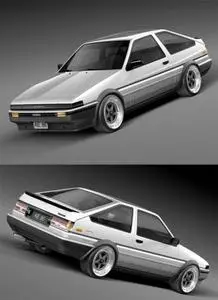 Toyota AE86 Levin 1983-1987 3D Model