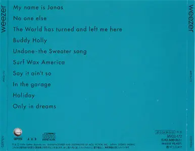 Weezer - Weezer [MCA Victor Inc. MVCG-172] {Japan 1995}
