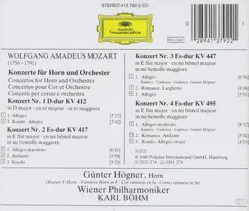 Wolfgang Amadeus Mozart - Horn Concertos - Günther Högner, Karl Böhm (2016) {Deutsche Grammophon 413 792-2}