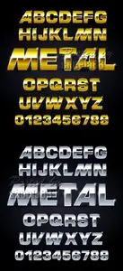 Metallic Alphabet Vector