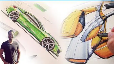 Car Design: Sketch a sportscar with pen & paper in 10 minutes with designer Marouane Bembli