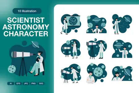 EE - Scientist Astronomy Character Illustrations VP8778F