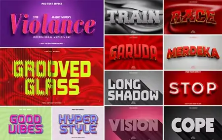 Modern Editable 3D Text Effects Pack for Photoshop