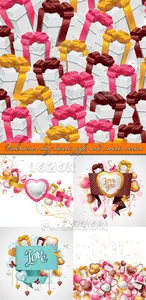 2013 Valentines day hearts gifts and sweets vector