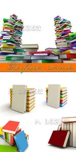 Pile of books - 3d render