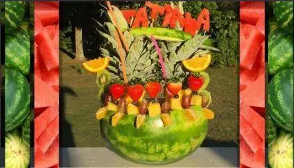 How To Make A Tropical Watermelon Fruit Bowl Arrangement