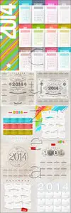 Vector - Different calendars for 2014 year