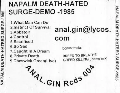 Napalm Death - Hatred Surge (1985)