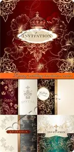 Luxury wedding invitation vector