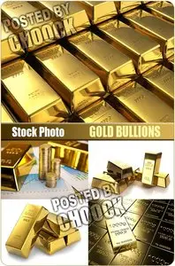 Gold bullions - Stock Photo