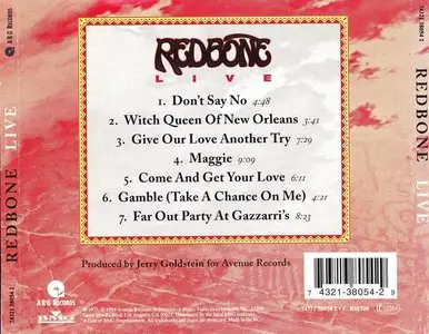 Redbone - Redbone Live (1977)