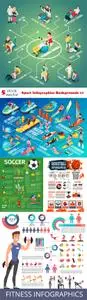 Vectors - Sport Infographics Backgrounds 11