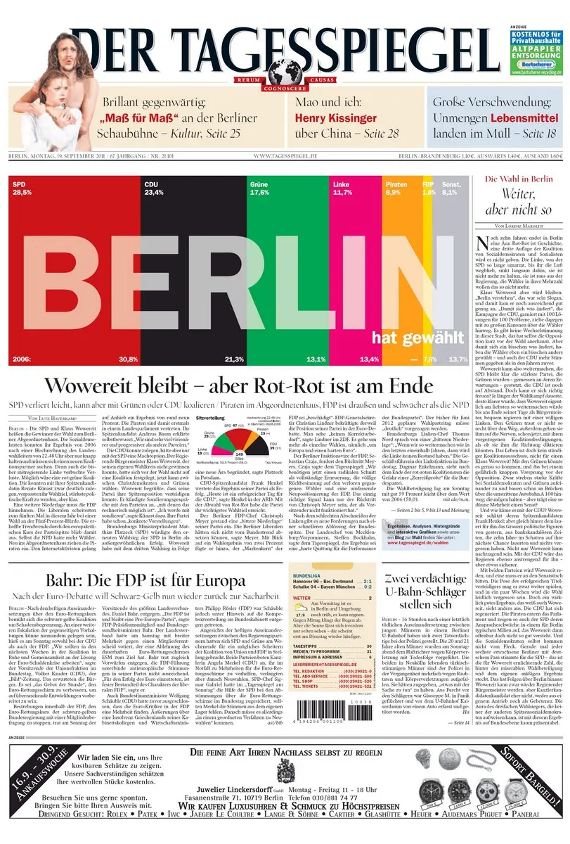 Der Tagesspiegel (19.09.2011)