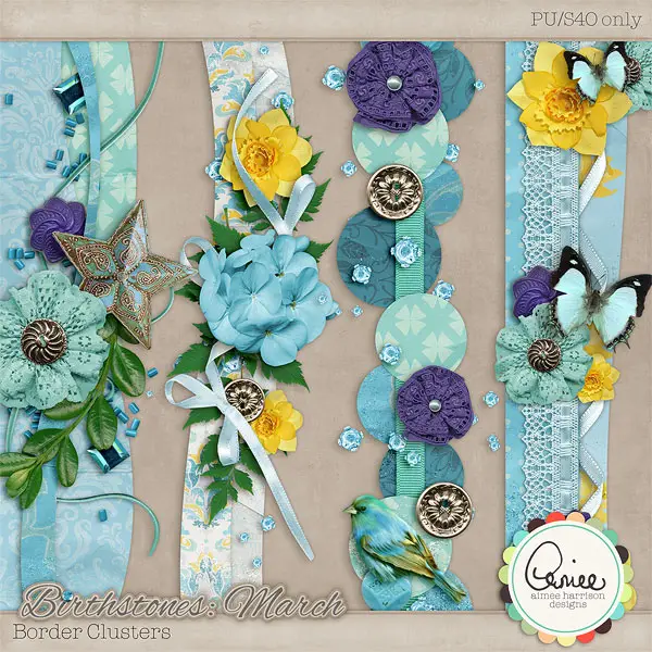Scrap Kit - Birthstones: March