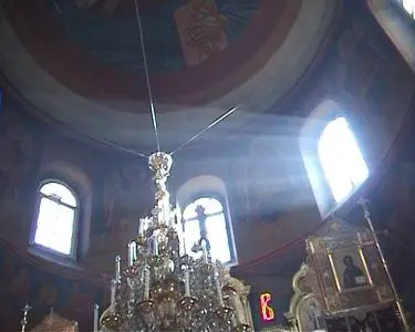 Church subjects. An iconostasis and a dome of a temple in easter week.