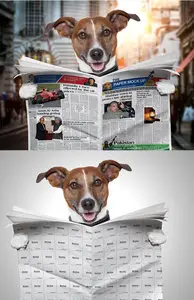 GraphicRiver - Dog Newspaper Mock Up