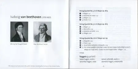 Beethoven - String Quartets op. 18/3, 18/5 & 135 - Hagen Quartett (2013) {Myrios Classics MYR009}