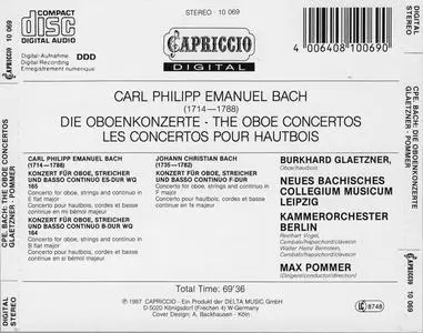 Burkhard Glaetzner, Max Pommer - C.P.E. Bach: Oboe Concertos (1987) {Capriccio}