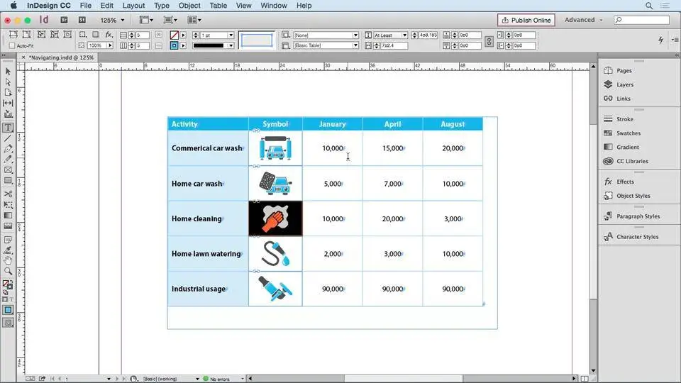 active tables for adobe indesign free download