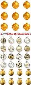 Vectors - Golden Christmas Balls 2