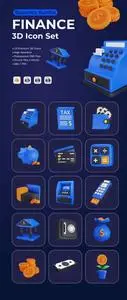 Finance 3D Icon Set