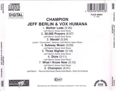 Jeff Berlin & Vox Humana - Champion (1985)