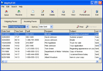 MightyFax ver. 3.36 for Win2KXP and Win9x 