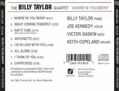 Billy Taylor - Where've You Been (1981) {Concord Jazz CCD-4145 rel 1996}