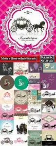 Collection of different wedding invitation cards v4